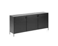 DE_Buffet Shantay 3 portes en acier finition peint noir 160 x 72 cm
