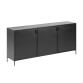 Shantay metal sideboard in a painted black finish with 3 doors, 160 x 72 cm