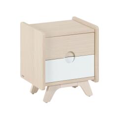 Mesita de noche Nunila chapa fresno y patas de madera maciza de fresno 40 x 47 cm FSC 100%