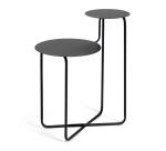 Table d'appoint ronde Vidalita métal noir 56,5 x 35 cm