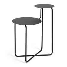 Table d'appoint ronde Vidalita métal noir 56,5 x 35 cm