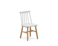 Silla infantil Tressia madera maciza caucho con acabado blanco y natural