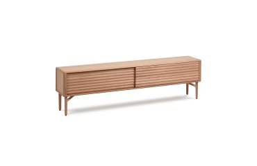 Mueble TV Lenon 2 puertas de madera maciza y chapa de roble 200 x 57 cm FSC MIX Credit