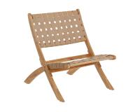 Sillón plegable Chabeli madera maciza acacia y cuerda beige FSC 100%