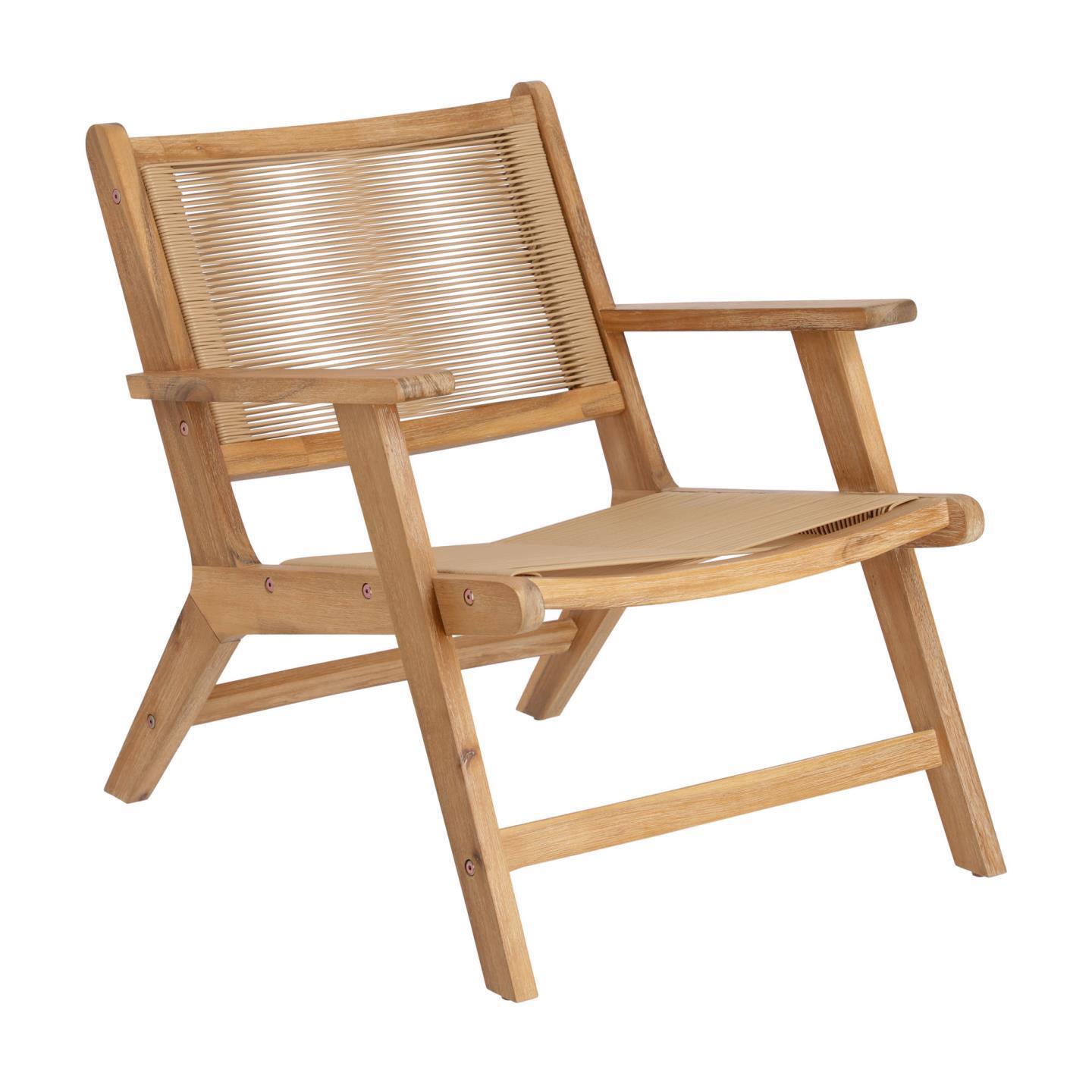 Fauteuil Geralda - corde - structure bois d’acacia