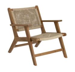 Sillón Geralda madera maciza acacia con acabado oscuro FSC 100%