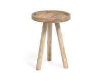 Mesa auxiliar redonda Glenda madera maciza teca Ø 35 cm
