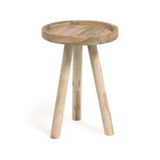 Table d'appoint ronde Glenda en bois massif de teck Ø 35 cm