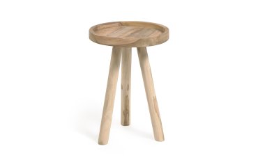 Mesa auxiliar redonda Glenda madera maciza teca Ø 35 cm