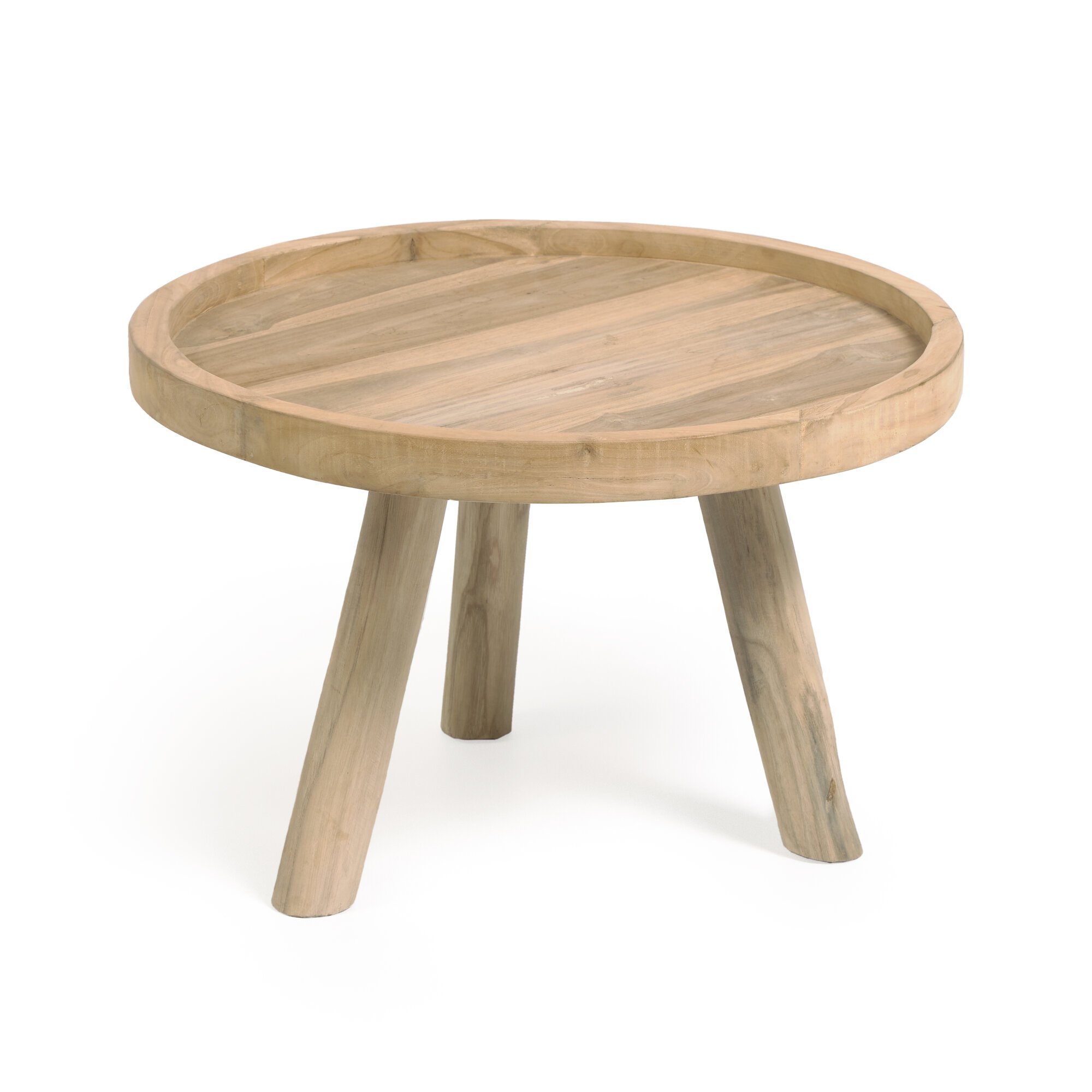 Table basse Glenda en bois massif de teck Ø 55 cm