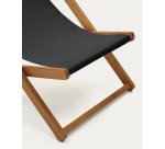 Chilienne d'extérieur pliante Adredna noire en bois acacia