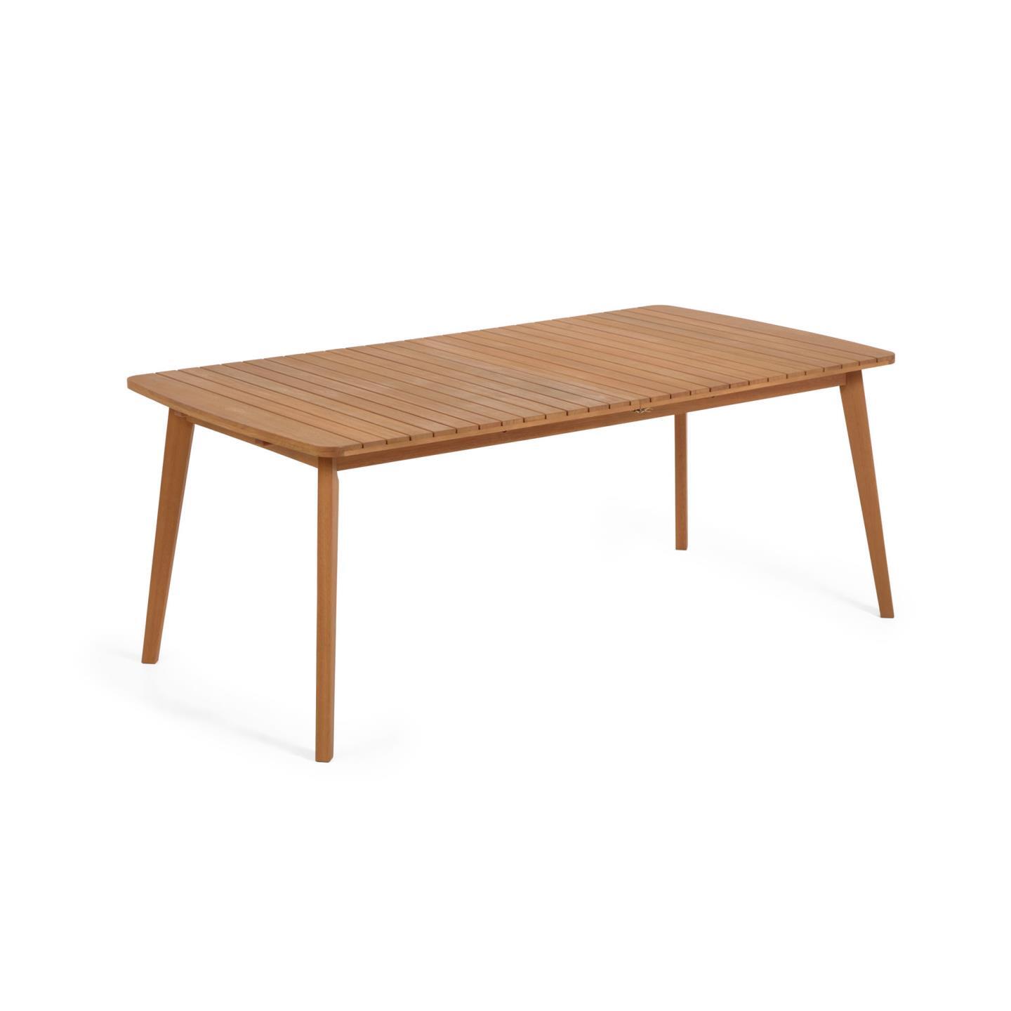 Hanzel extendable garden table in solid eucalyptus, 183 (240) x 100 cm FSC 100%