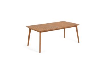 Hanzel extendable garden table in solid eucalyptus, 183 (240) x 100 cm FSC 100%