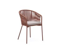 Silla Yanet de cuerda terracota y patas de acero galvanizado