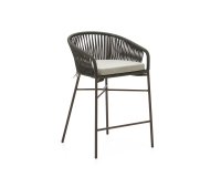 Stool Yanet - rope - galvanized steel frame H 65 cm