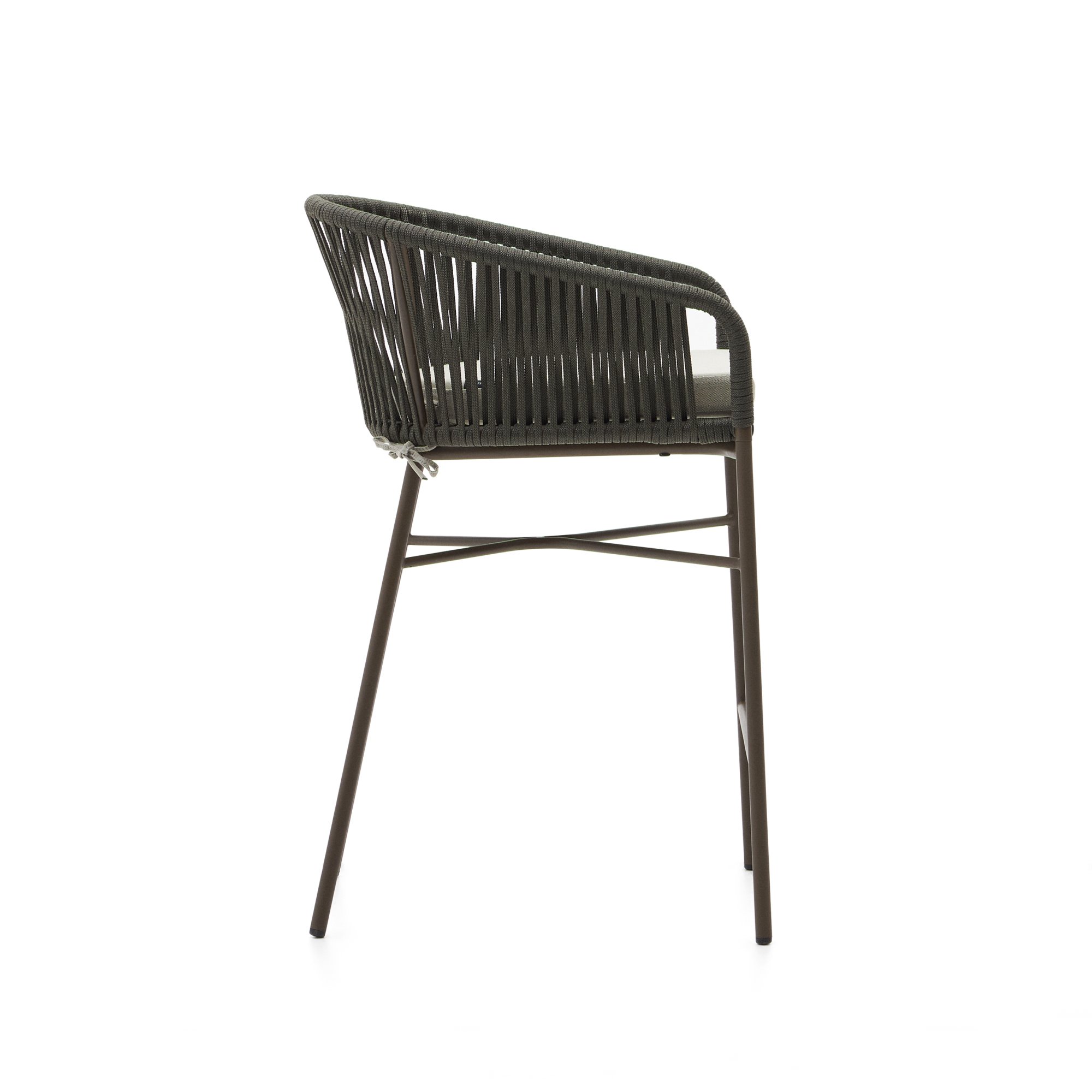 Tabouret Yanet - corde - structure acier galvanisé H 65 cm