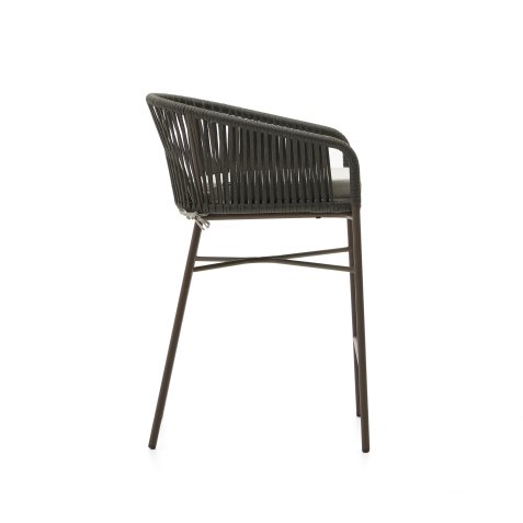 Tabouret Yanet - corde - structure acier galvanisé H 65 cm