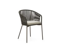 Silla Yanet de cuerda terracota y patas de acero galvanizado