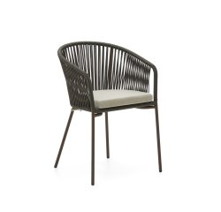 Silla Yanet de cuerda verde y patas de acero galvanizado