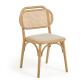 Doriane solid oak chair with natural finish and upholstered seat