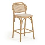 DE_Tabouret Doriane bois massif de chêne finition naturelle 65 cm siège avec revêtement