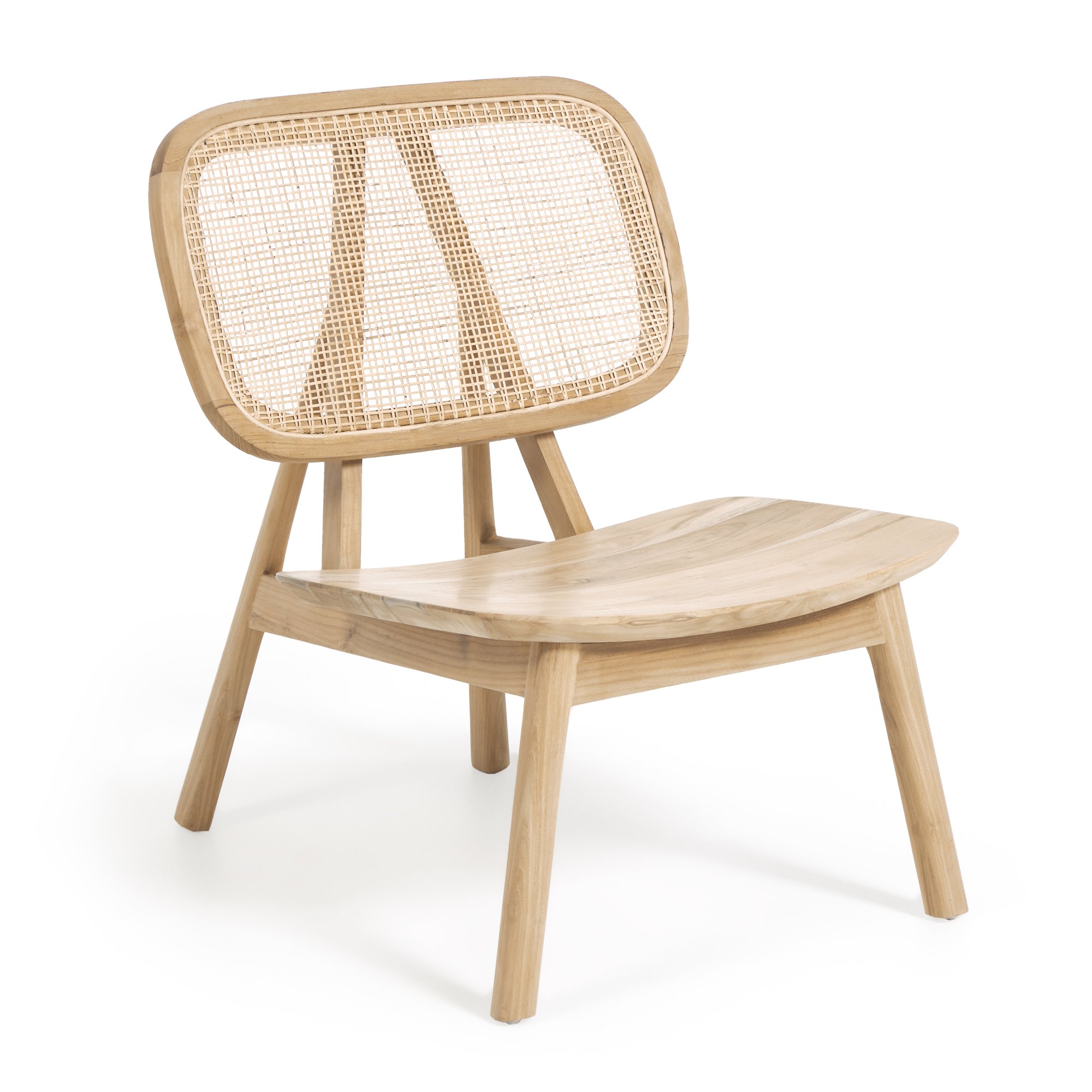 Nadra solid teak wood and rattan armchair