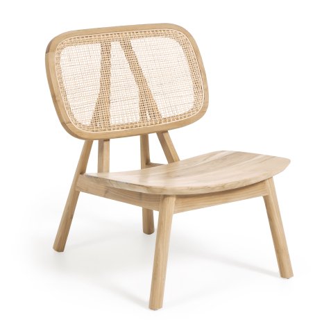 Sillón Nadra madera maciza teca y ratán