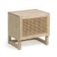 Rexit solid mindi wood and veneer bedside table with rattan 50 x 48 cm