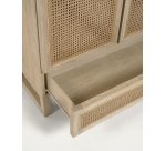 Armario Rexit madera maciza y chapa mindi con ratán 90 x 160 cm