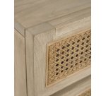 DE_Commode Rexit 5 tiroirs bois massif et contreplaqué de mindi avec rotin 60 x 113 cm