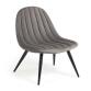 Marlene grey velvet chair with steel legs with black finish