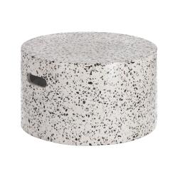 Mesa de centro redonda exterior Jenell terrazo blanco Ø 52 cm