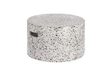 Mesa de centro redonda exterior Jenell terrazo blanco Ø 52 cm