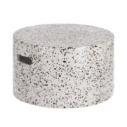 Jenell outdoor terrazzo coffee table in white, Ø 52 cm