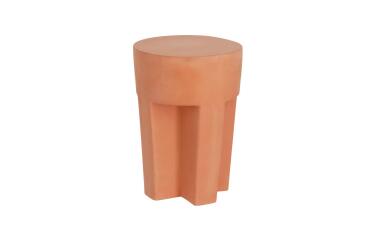 Mesa auxiliar redonda exterior Vilena de terracota Ø 33 cm