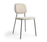 DE_Chaise Benilda beige, contreplaqué de chêne et acier finition noir