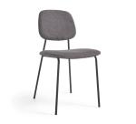 Silla Benilda chapa de roble y acero con acabado negro