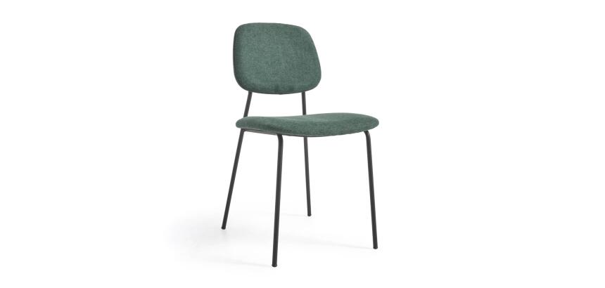 Chaise Benilda contreplaqué de chêne et acier