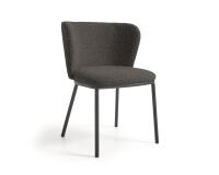 Silla Ciselia de borreguito negro y acero negro