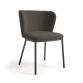 Ciselia chair with black shearling and black metal