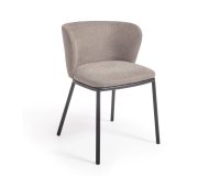 Silla Ciselia de chenilla y acero negro