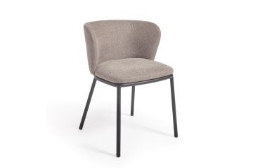 Silla Ciselia de chenilla y acero negro
