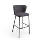 Tabouret Ciselia tissus chenille et pied acier H.75 cm