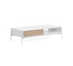 Table basse Marielle en contreplaqué de frêne et laqué blanc 124 x 70 cm