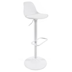 DE_Tabouret Orlando - T en polyuréthane blanc et acier blanc mat 60-82 cm