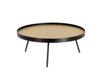 Mesa de centro Nenet MDF efecto roble y estructura de acero acabado negro Ø 84 cm