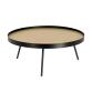 Table basse Nenet en MDF effet chêne et structure en acier noir Ø 84 cm