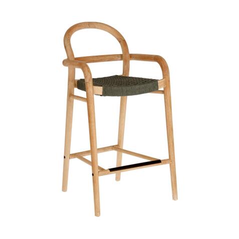 Tabouret Sheryl - corde - bois massif d'eucalyptus H 69 cm