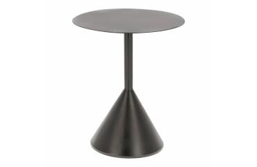 Mesa auxiliar Yinan de metal con acabado pintado negro Ø 48 cm