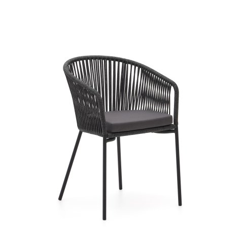 Chaise Yanet corde et pieds acier galvanisé
